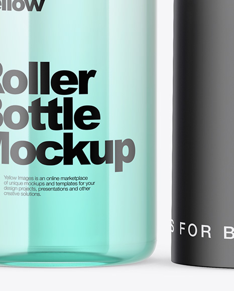 Clear Glass Roller Bottle Mockup