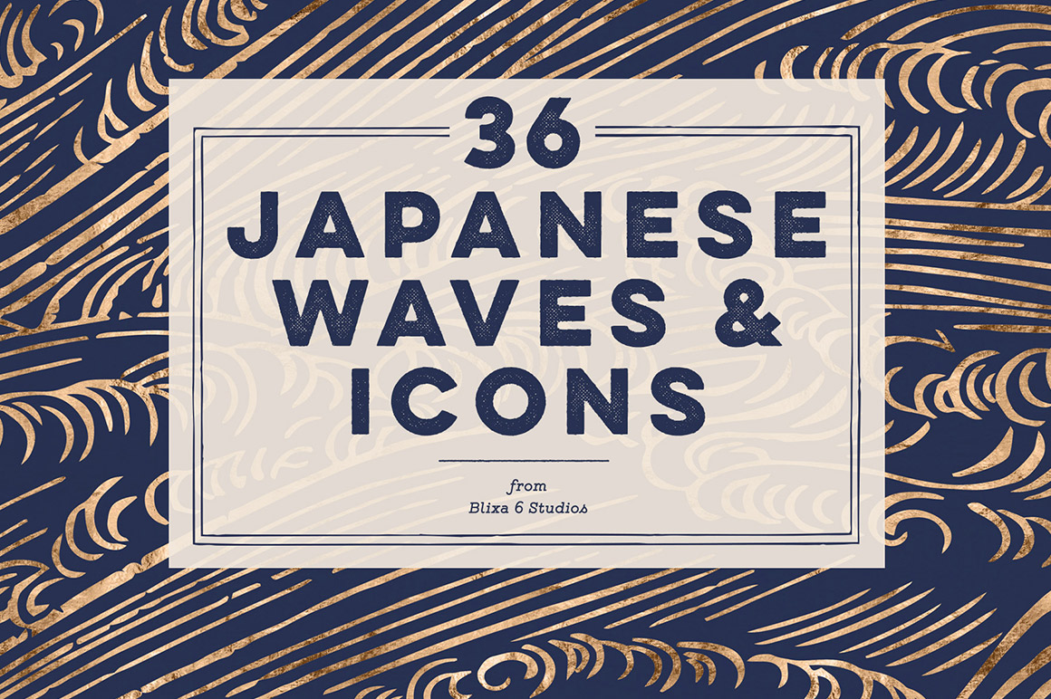 36 Japanese Waves &amp; Golden Icons