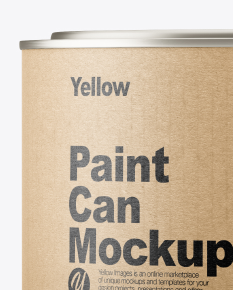 Metallic Paint Can w/ Kraft Label Mockup