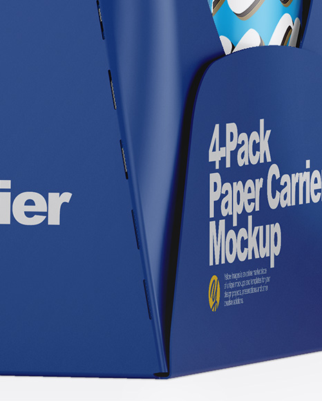 Glossy 4-Pack Paper Carrier Mockup