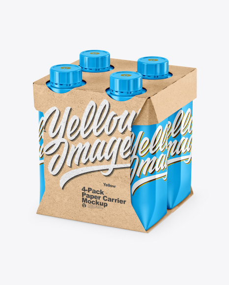 Glossy 4-Pack Paper Carrier Mockup