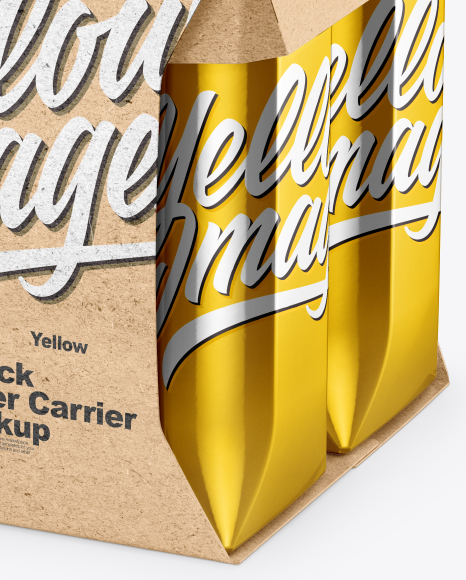 Metallic 4-Pack Paper Carrier Mockup