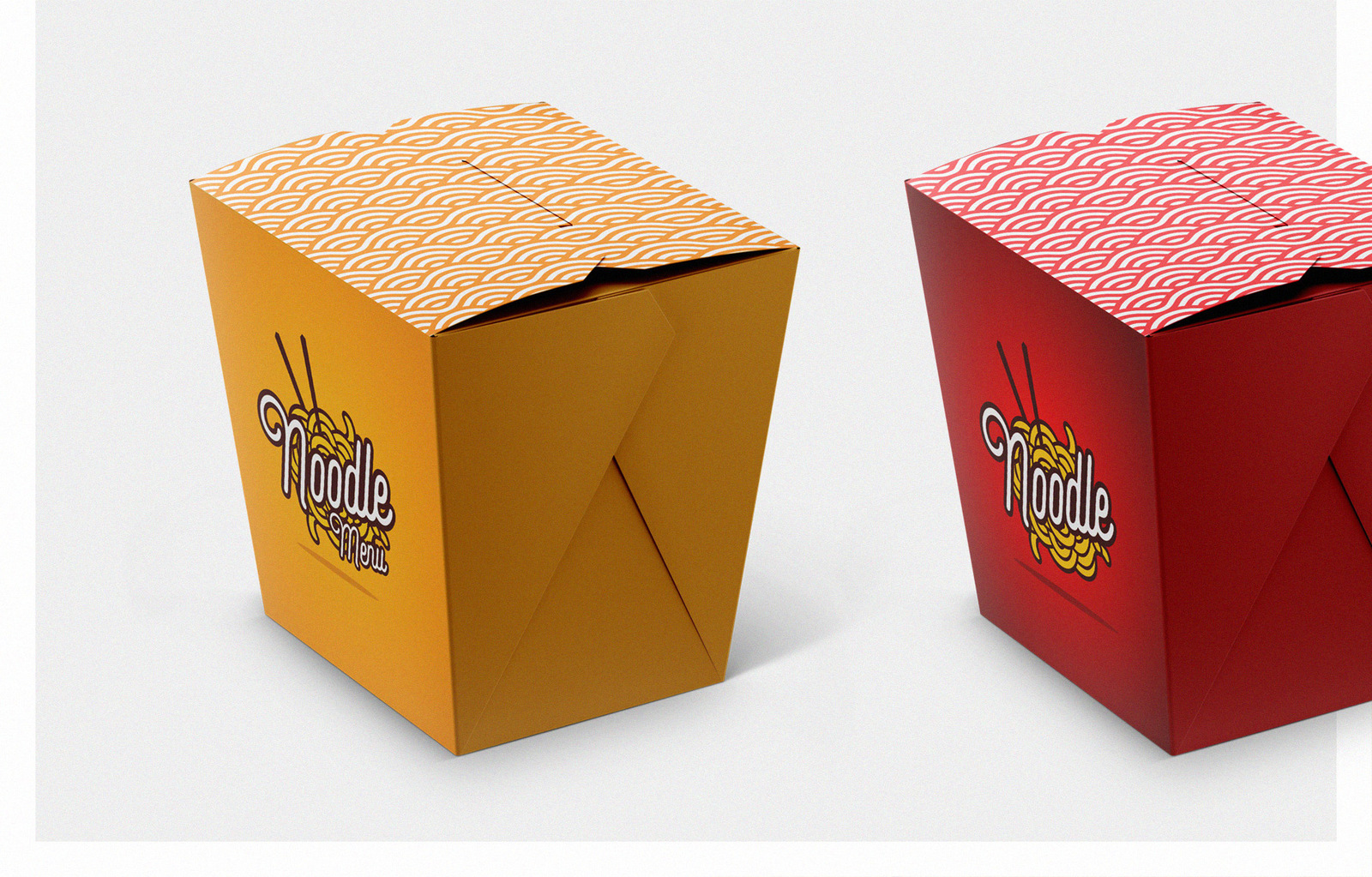 Noodles Box Mockup Set Noodles Box Mockup Set