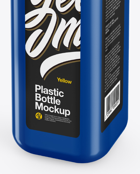 Glossy Square Bottle With Pump Mockup