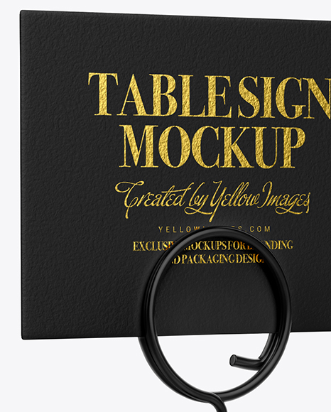 Table Sign W/ Plastic Holder Mockup