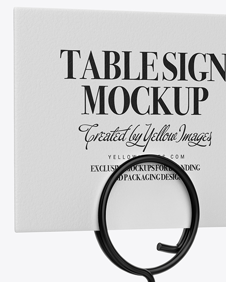 Table Sign W/ Plastic Holder Mockup