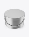 Matte Metallic Round Box Mockup