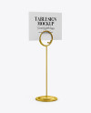 Table Sign W/ Metallic Holder Mockup