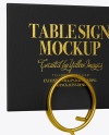 Table Sign W/ Metallic Holder Mockup