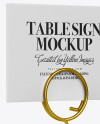 Table Sign W/ Metallic Holder Mockup