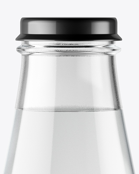 Clear Glass Bottle w/ Water Mockup