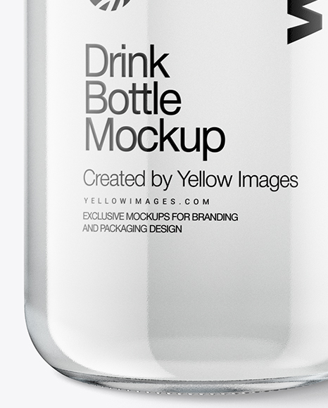 Clear Glass Bottle w/ Water Mockup