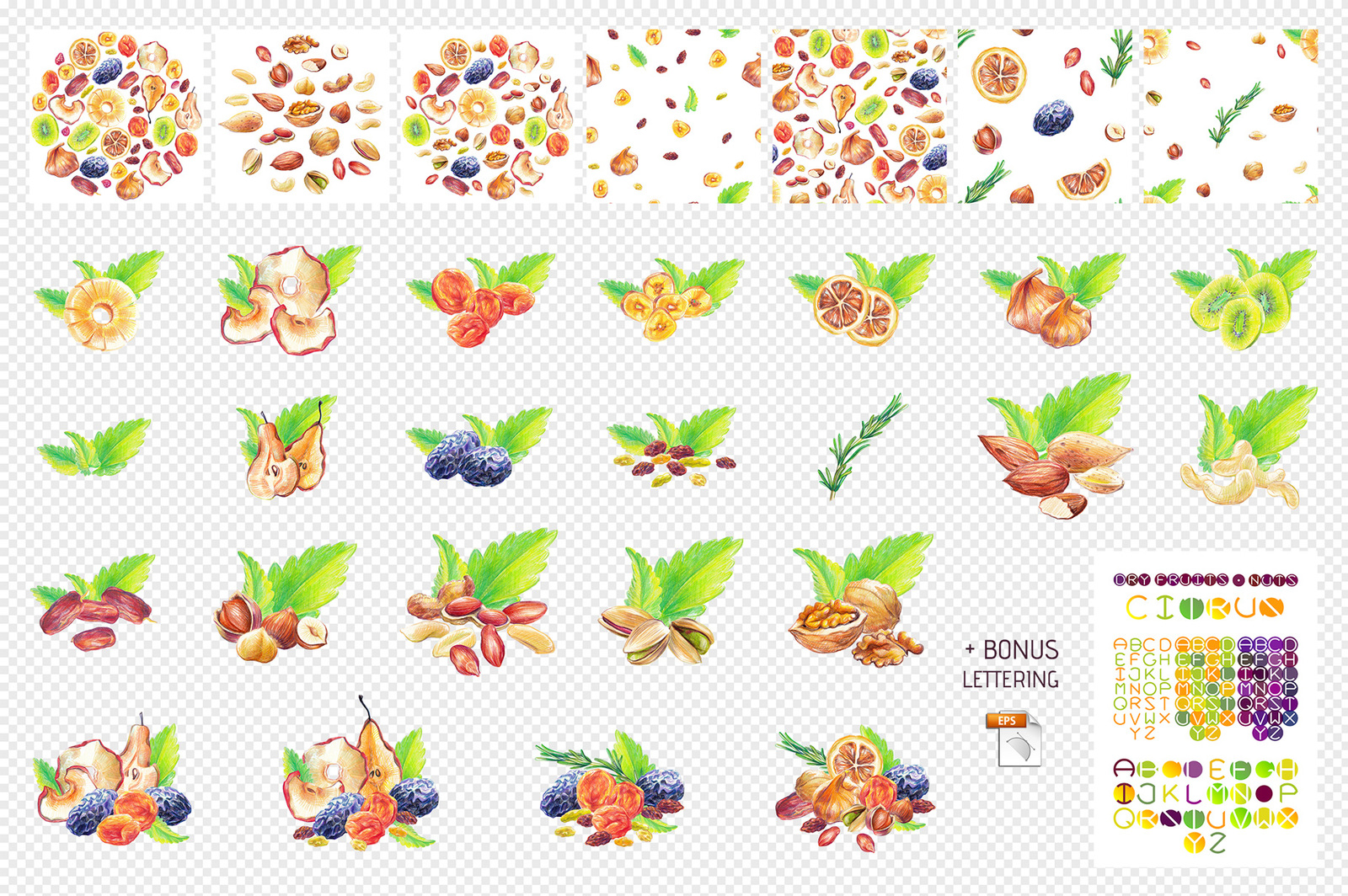Dry Fruits and Nuts Big Set Dry Fruits and Nuts Big Set