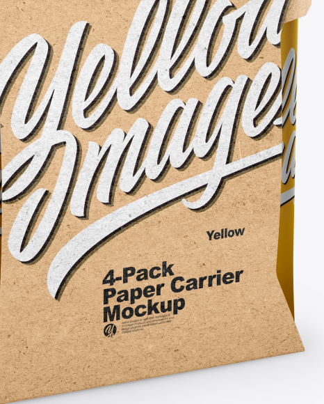 Metallic 4-Pack Paper Carrier Mockup