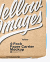 4-Pack Paper Carrier Mockup