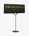 Table Sign W/ Plastic Holder Mockup