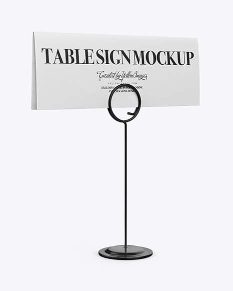 Table Sign W/ Plastic Holder Mockup