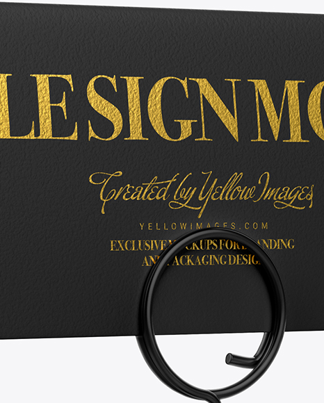 Table Sign W/ Plastic Holder Mockup