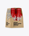 Matte 4-Pack Paper Carrier Mockup