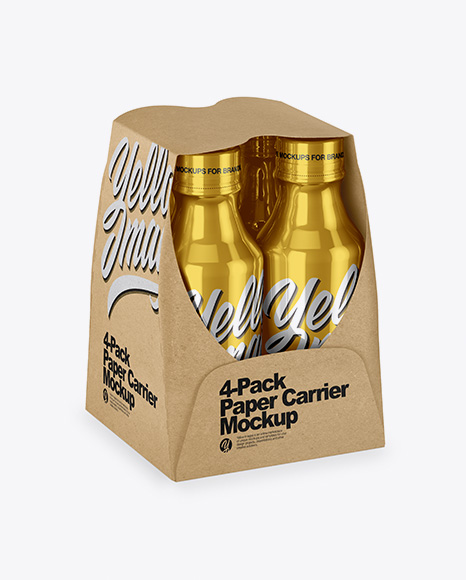 Metallic 4-Pack Paper Carrier Mockup