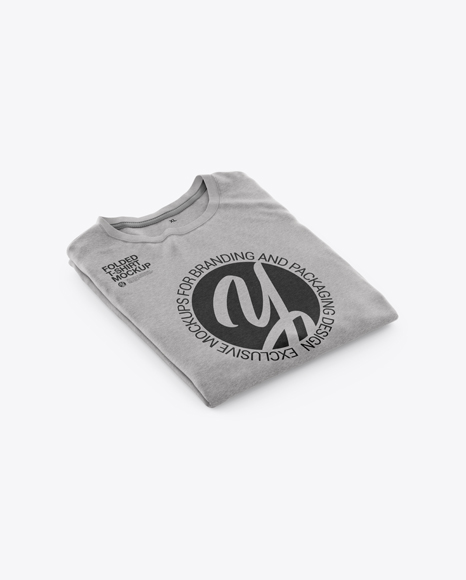 Folded Melange T-Shirt Mockup