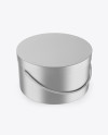 Matte Metallic Round Box Mockup