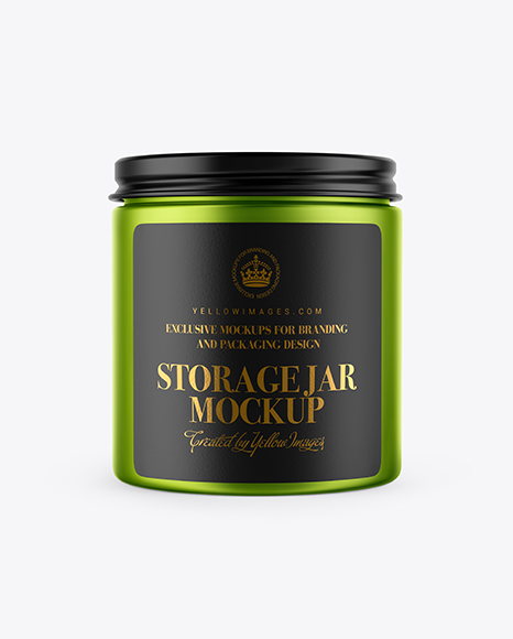 Matte Metallic Storage Jar Mockup