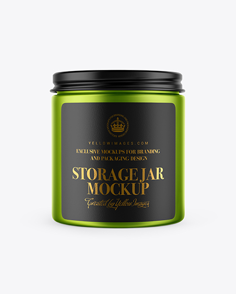 Matte Metallic Storage Jar Mockup