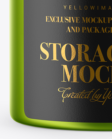 Matte Metallic Storage Jar Mockup