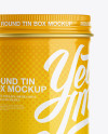 Glossy Round Tin Box Mockup - Front View Glossy Round Tin Box Mockup - Front View