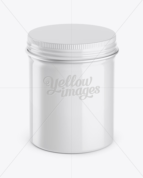 Glossy Round Tin Box Mockup - High-Angle Shot