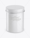 Glossy Round Tin Box Mockup - High-Angle Shot