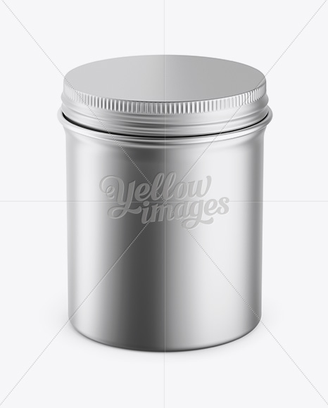 Metallic Round Box Mockup - High-Angle Shot