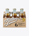 Kraft Paper 6 Pack Beer Bottle Carrier Mockup - Front View