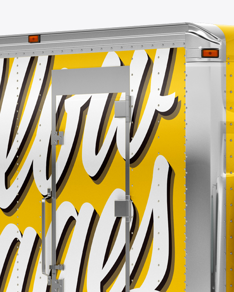 Box Truck Mockup - Half Side View