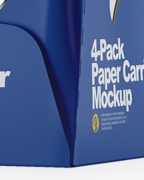 Glossy 4-Pack Paper Carrier Mockup