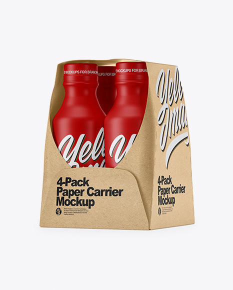 Matte 4-Pack Paper Carrier Mockup