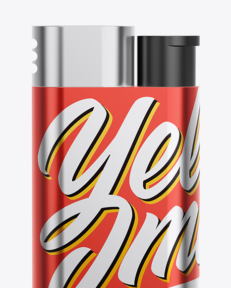 Metallic Lighter Mockup - Front View