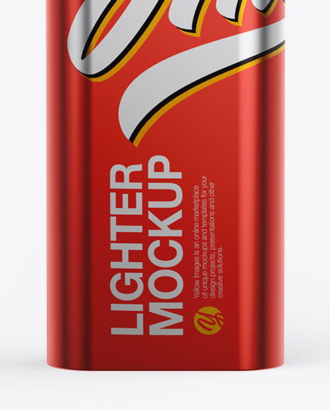 Metallic Lighter Mockup - Front View