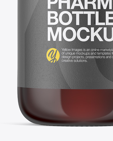 500ml Amber Glass Bottle Mockup