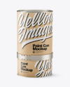 Metallic Paint Can w/ Kraft Label Mockup