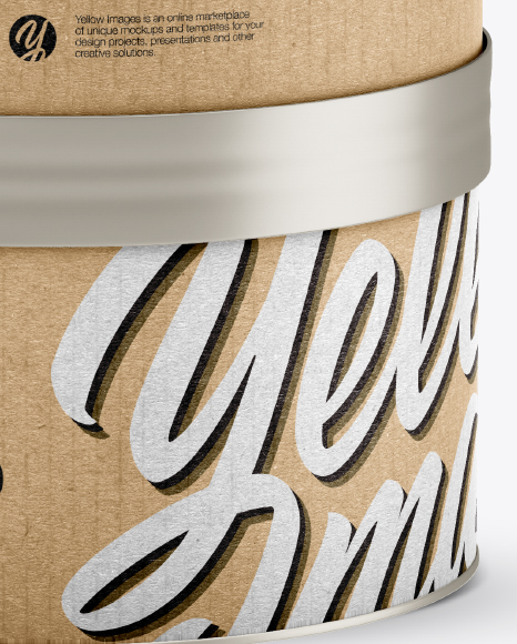 Metallic Paint Can w/ Kraft Label Mockup