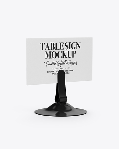 Table Sign W/ Plastic Holder Mockup