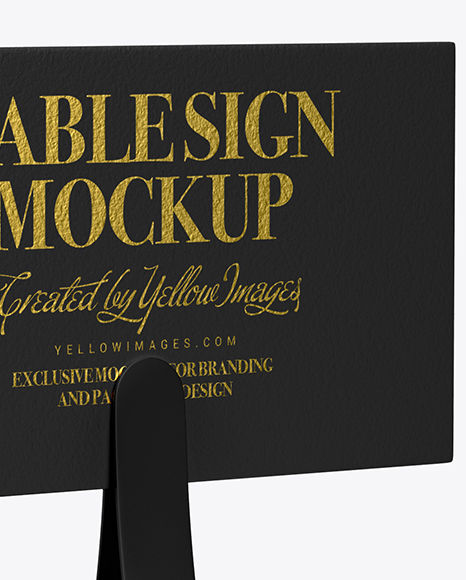 Table Sign W/ Plastic Holder Mockup