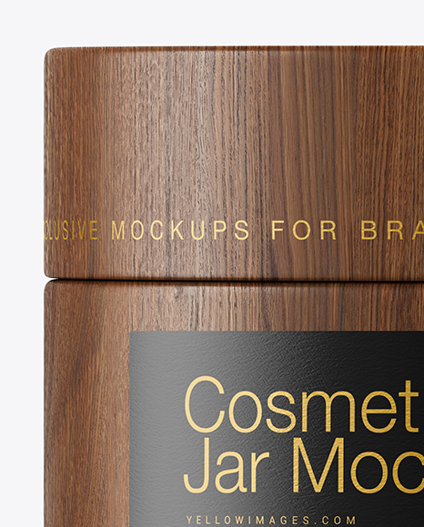 Wooden Cosmetic Jar Mockup