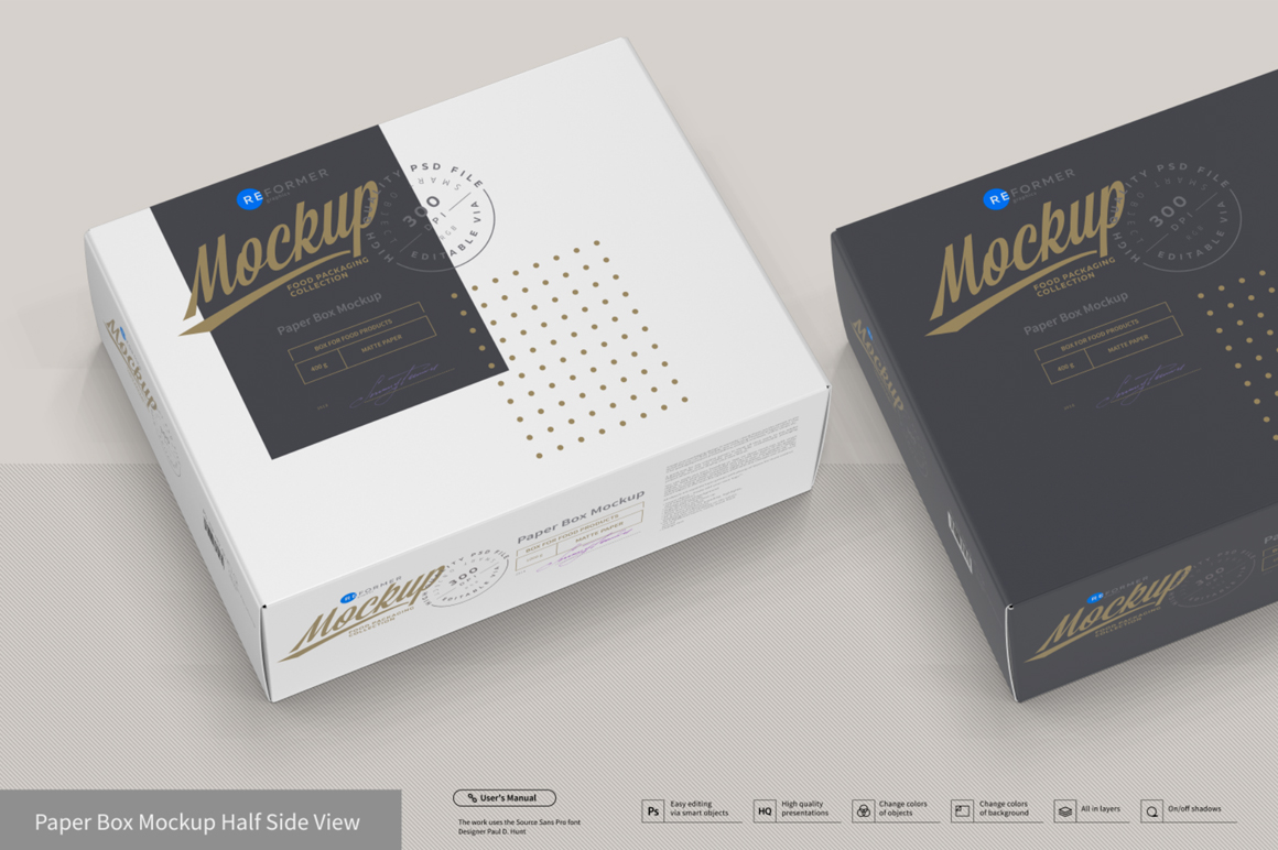 Presentation of Cartoon Box Design Mockup