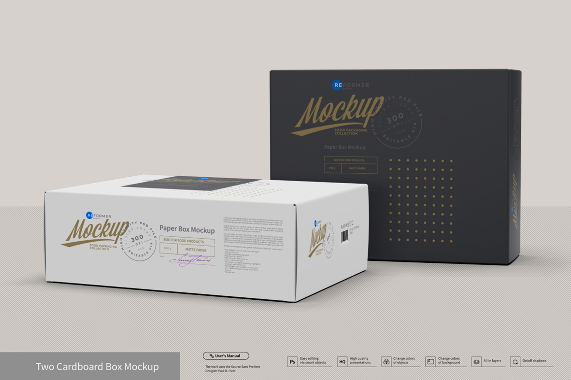 Presentation of Cartoon Box Design Mockup