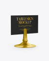 Table Sign W/ Metallic Holder Mockup