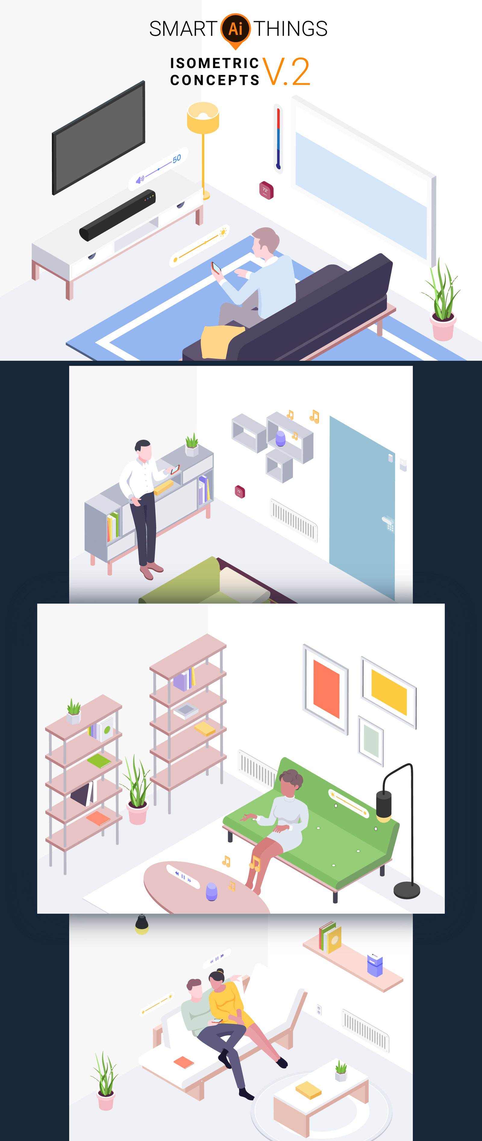 Smart Things Isometric Illustration Concept v.2