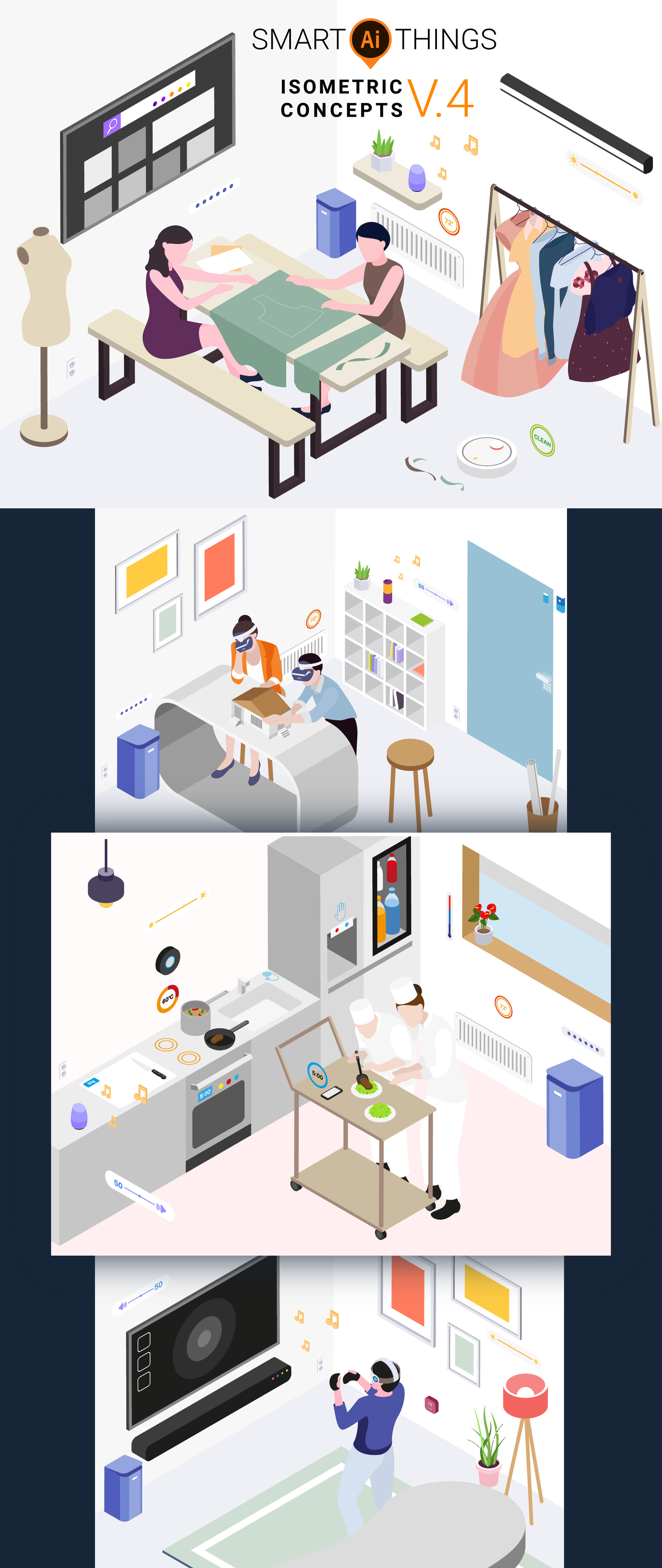 Smart Things Isometric Illustration Concept v.4